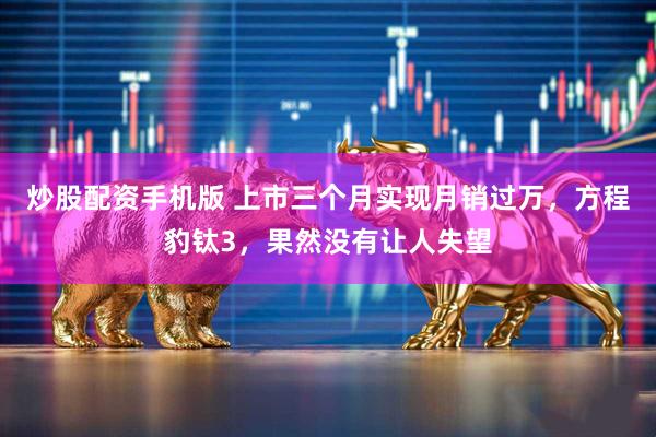 炒股配资手机版 上市三个月实现月销过万，方程豹钛3，果然没有让人失望